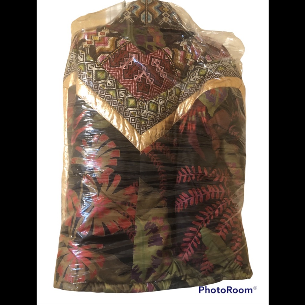Farm Rio Tropical Rauti Metallic Revers Puffer Jacket - Picture 9 of 10